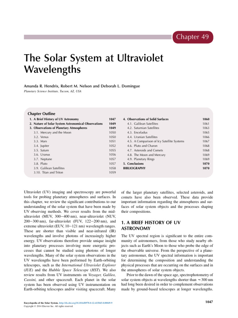 Chapter+49+the+Solar+System+at+Ultraviolet+Wavelengths | PDF | Venus ...