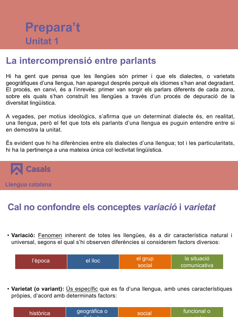 Prepara't Unitat 1 | PDF