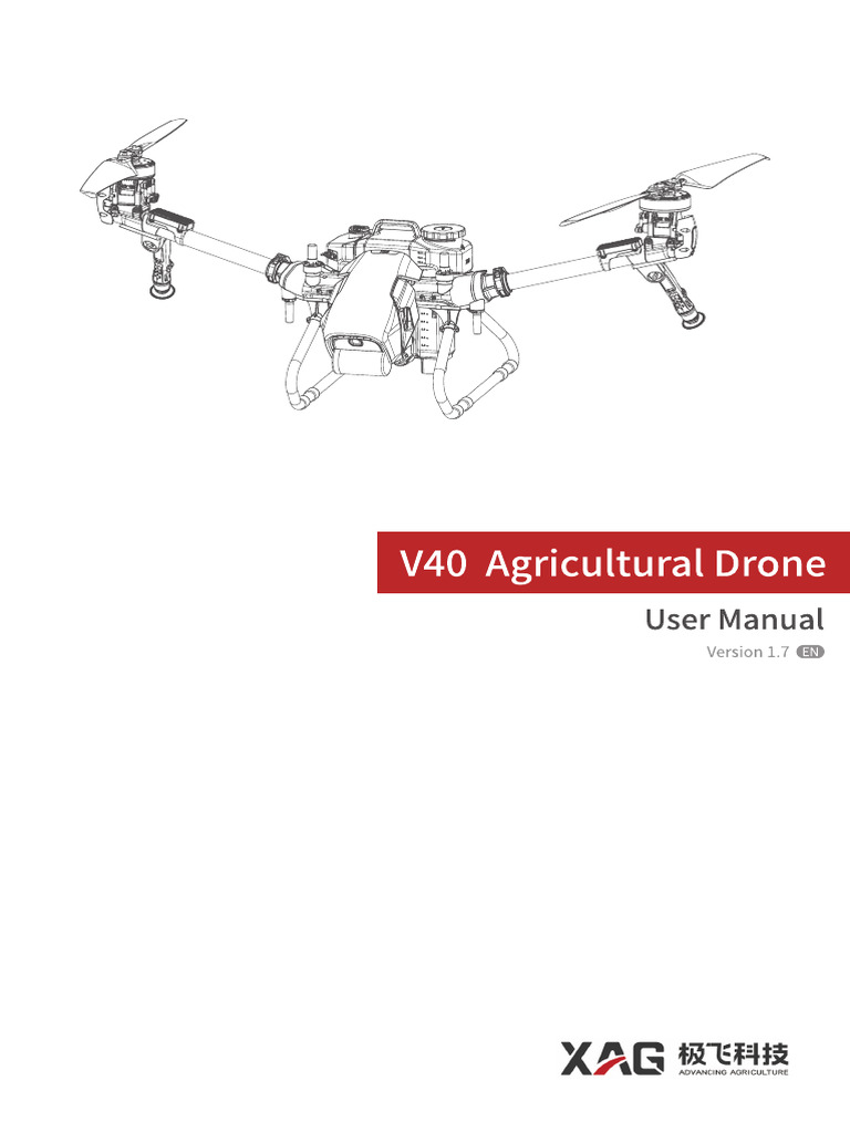 XAG V40 Drone User Manual | PDF | Battery Charger | Unmanned Aerial Vehicle