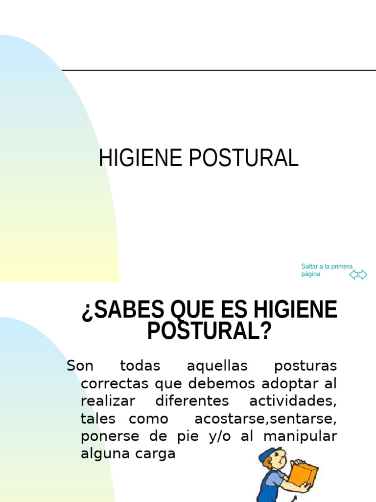 Importancia de la Higiene Postural | PDF | Dolor lumbar | Enfermedades ...