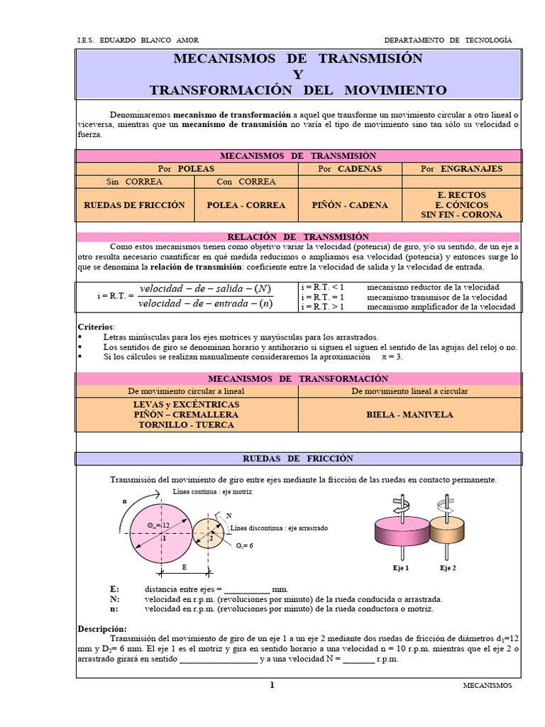 Mecanismos 140908 Pdf Engranaje Eje