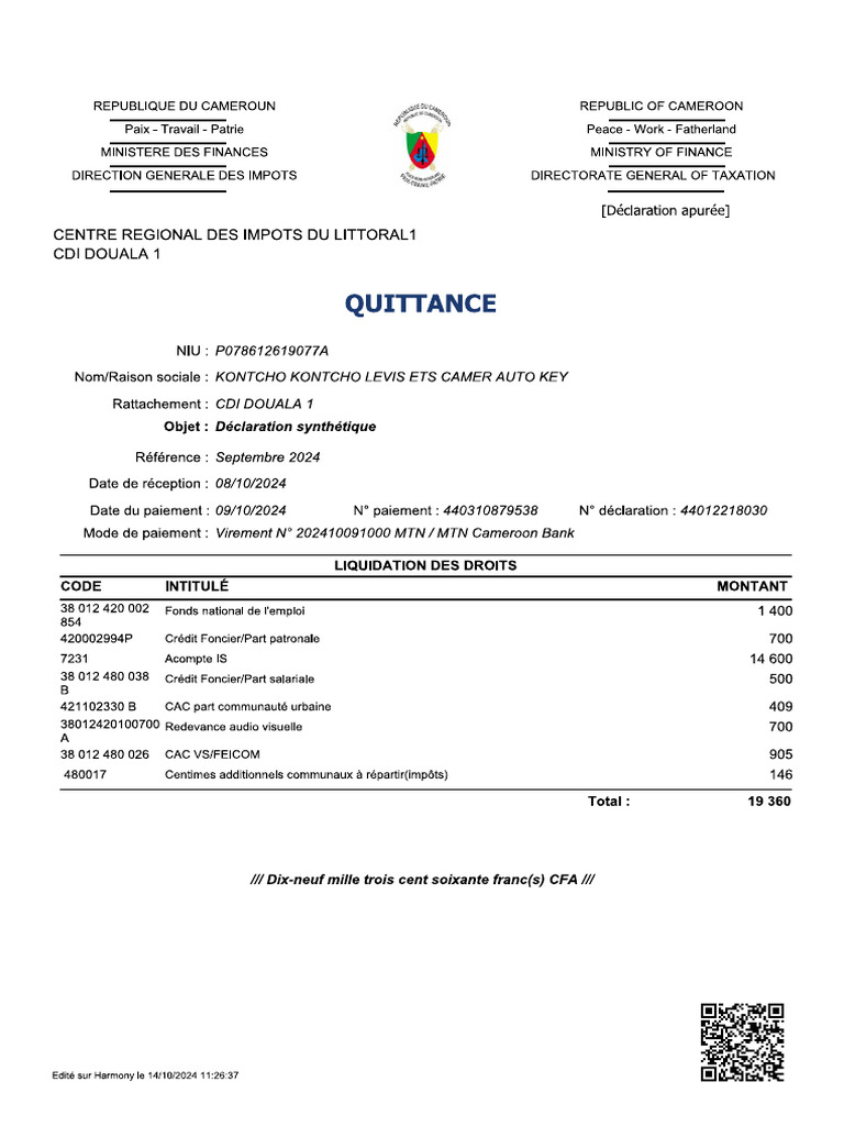 Quitance 10 | PDF