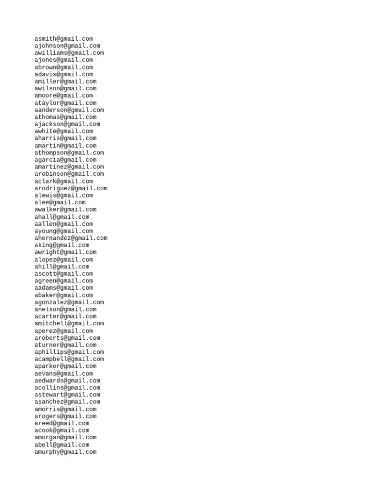List of Email Addresses | PDF