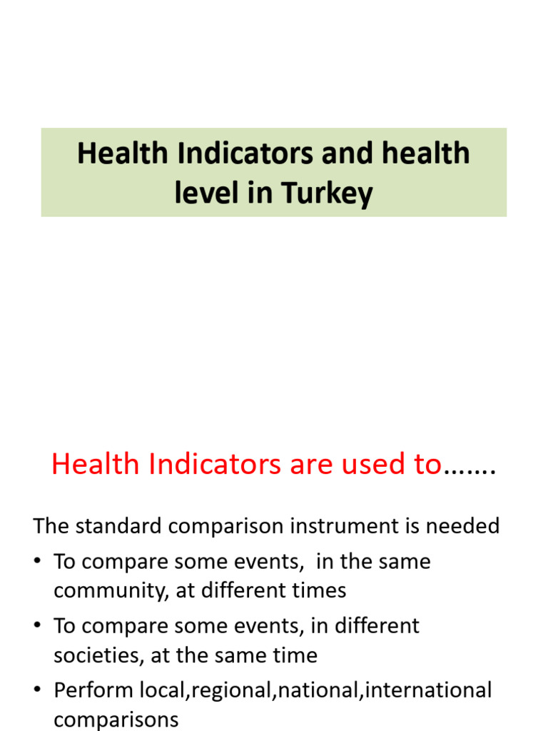 Health Indicators and Level in Turkey024 | PDF | Infant Mortality | Infants
