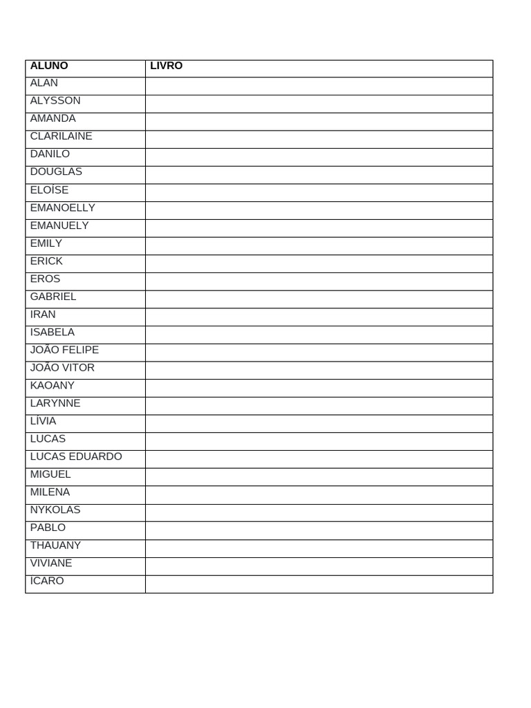 Lista 6 Ano Livro | PDF