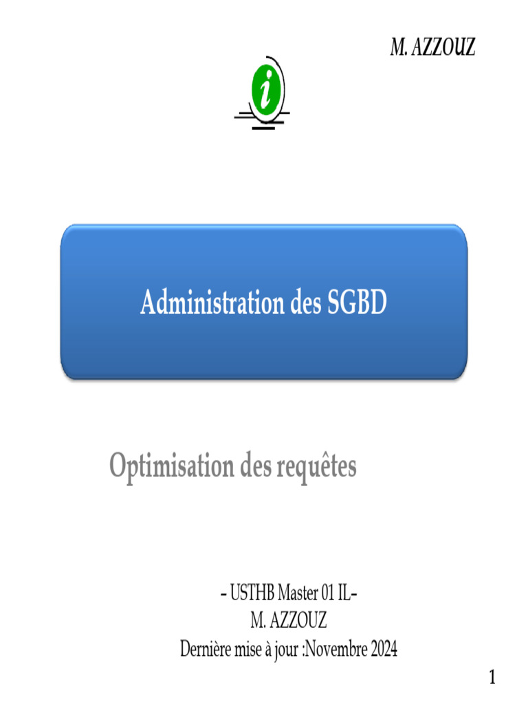 Optimisation des requêtes SQL en SGBD | PDF | SQL | Sciences de l ...