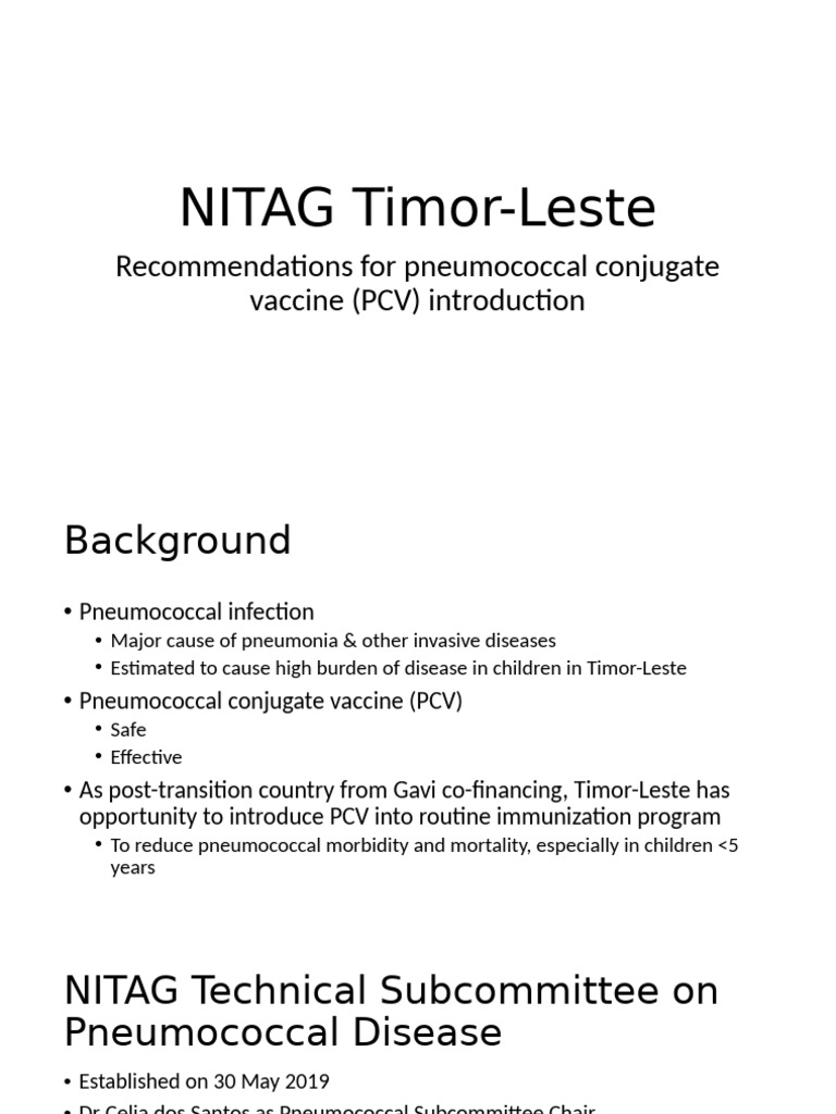 PCV Introduction Recommendations for Timor-Leste | PDF | Health ...