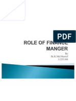 Role of Finance Manager
