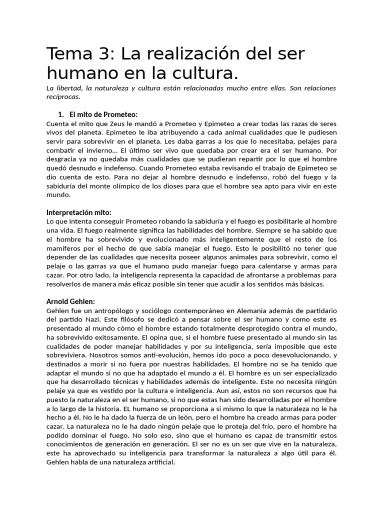 CM 4 El Desarrollo Del Ser Humano en La Cultura | PDF | Humano | Sociedad