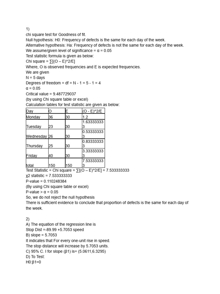 Ap Statistics Unit 10 TST | PDF