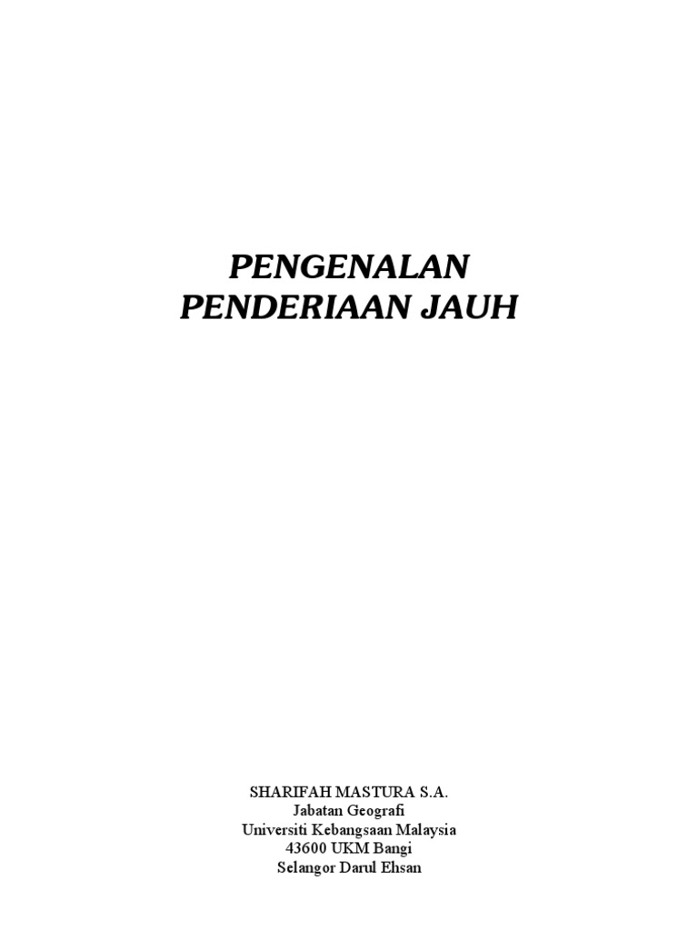 Pengenalan Penderiaan Jauh Pdf