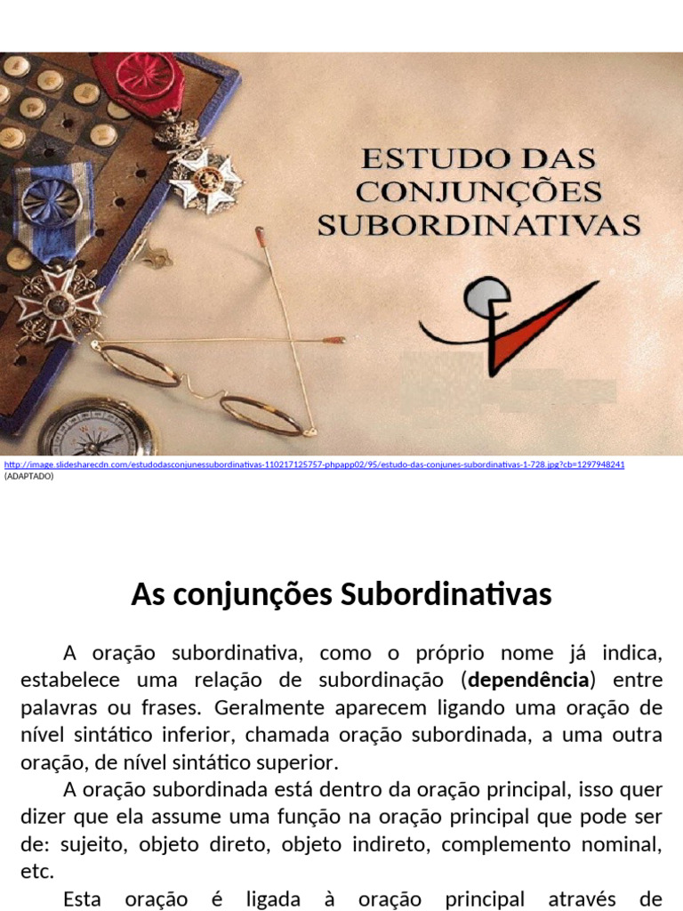 As Conjunções Subordinativas Na Construção Do Texto (1) | PDF ...