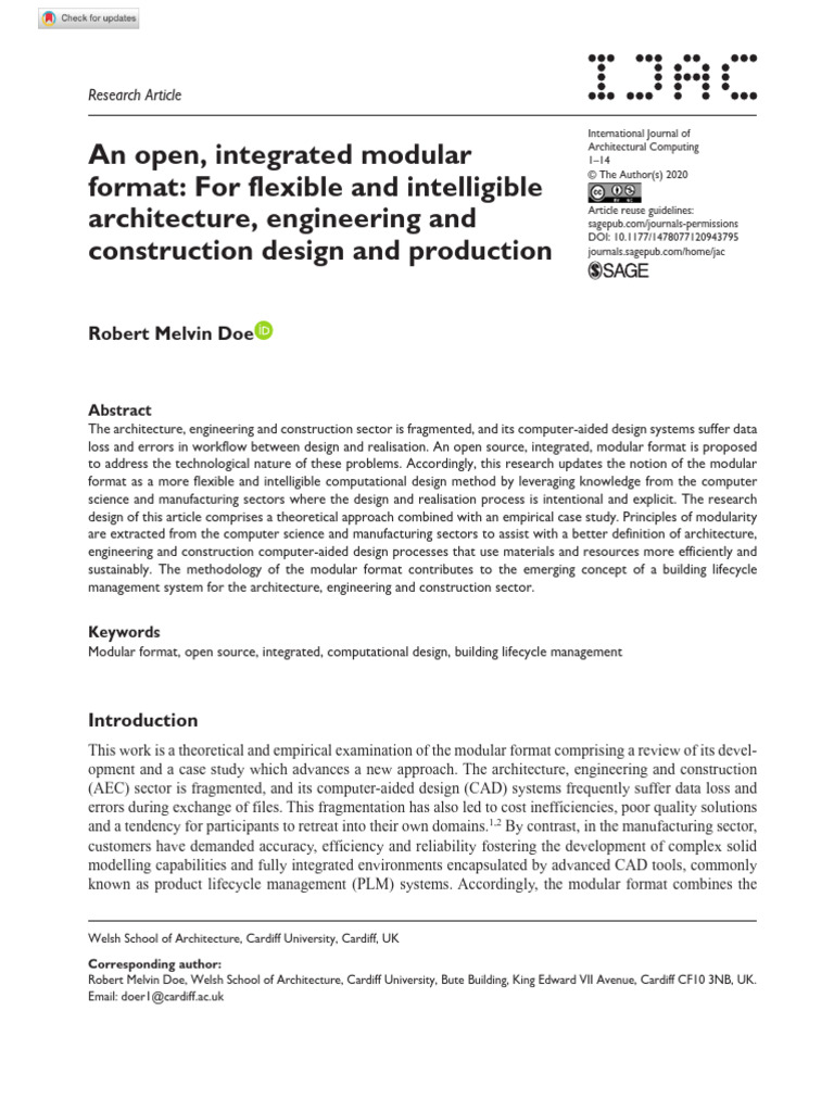 An Open Integrated Modular Format For Flexible and | PDF | Computer ...