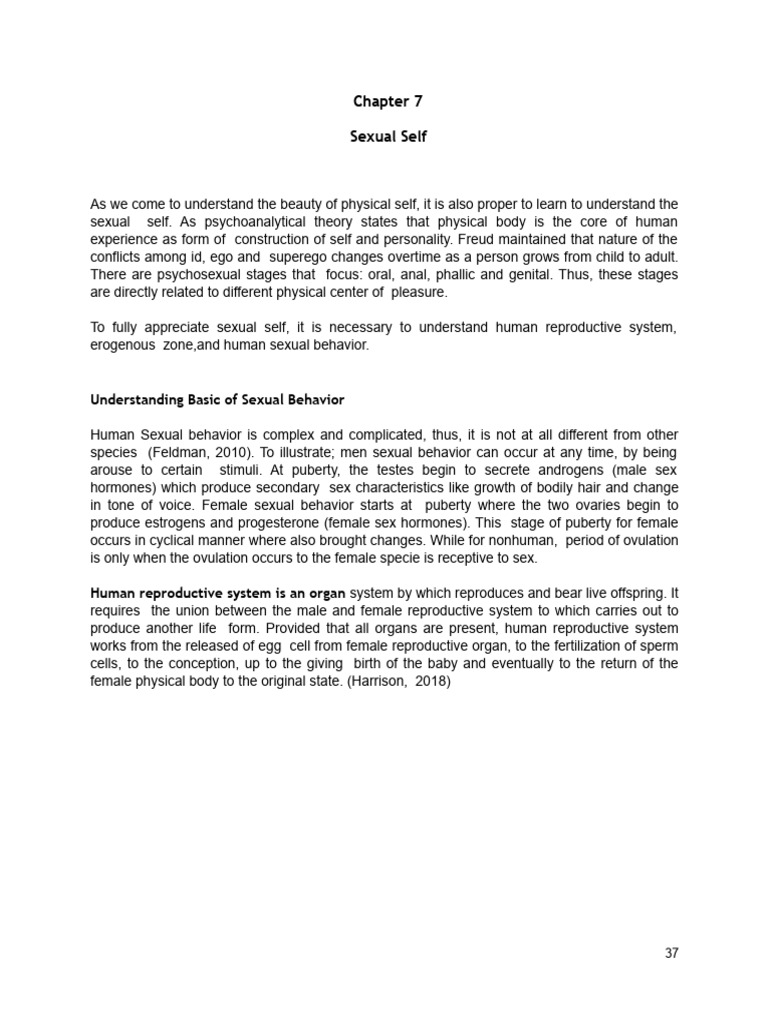 Week 11 Sexual Self | PDF | Reproductive System | Sexual Arousal