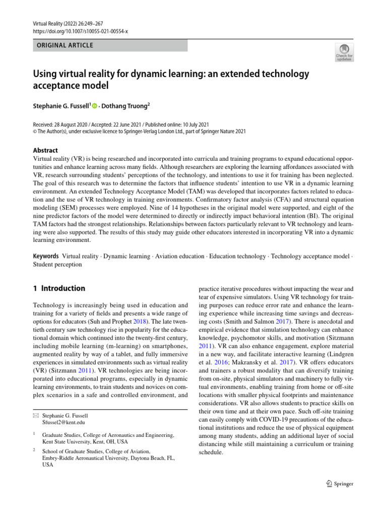 Factors Influencing VR in Education | PDF | Virtual Reality | Simulation