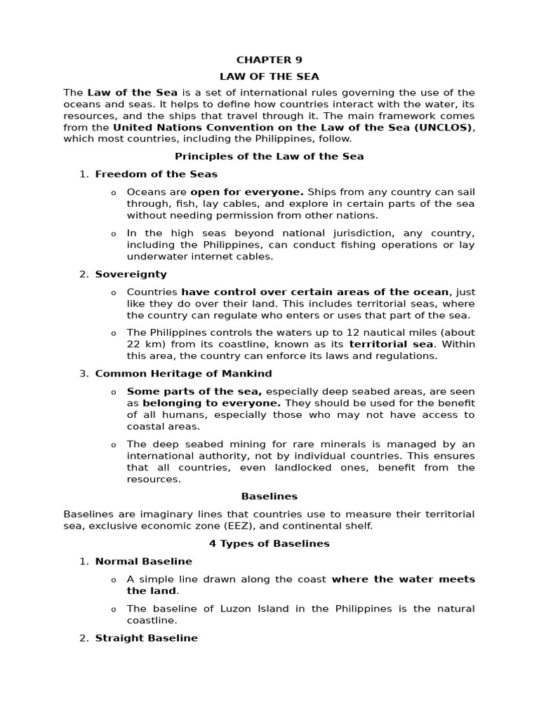 Law of the Sea: Key Principles Explained | PDF | Territorial Waters ...
