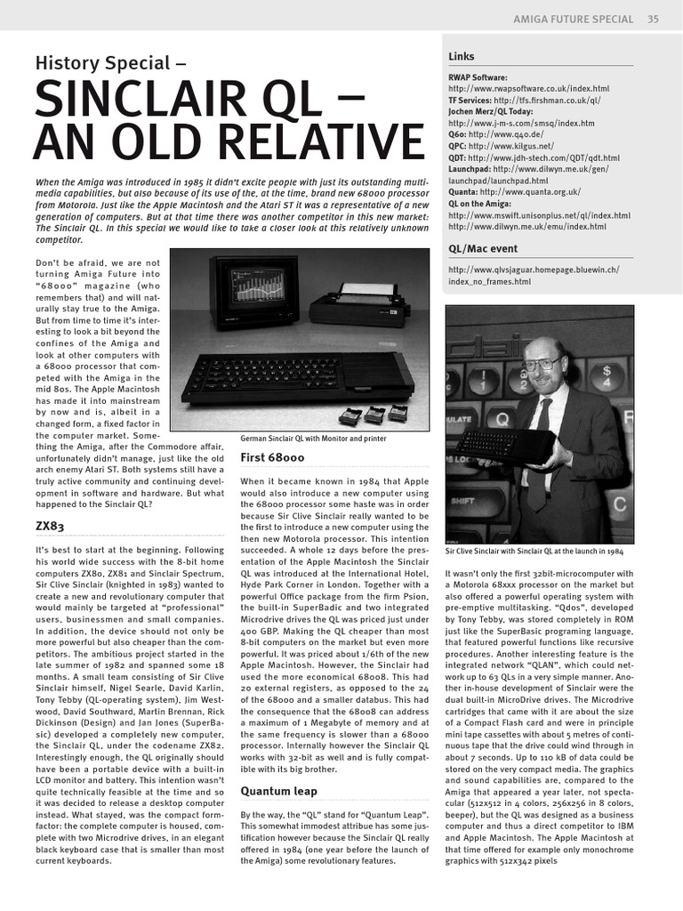 Sinclair QL: Amiga's Forgotten Rival | PDF | Computer Hardware ...