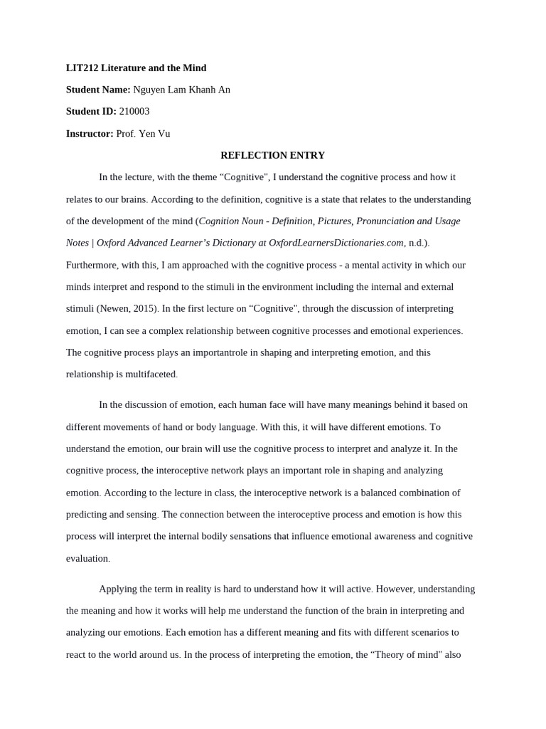 Cognitive Processes and Emotions Explained | PDF | Emotions | Mind