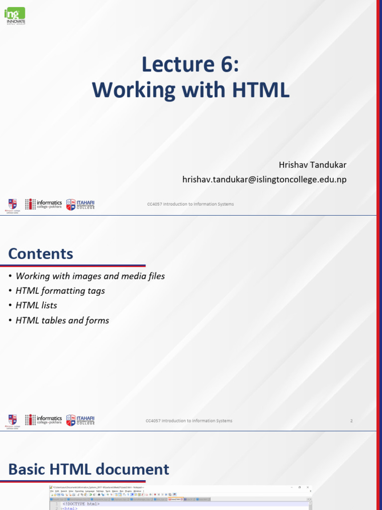 HTML Basics: Media, Lists, and Forms | PDF | Html | Html Element