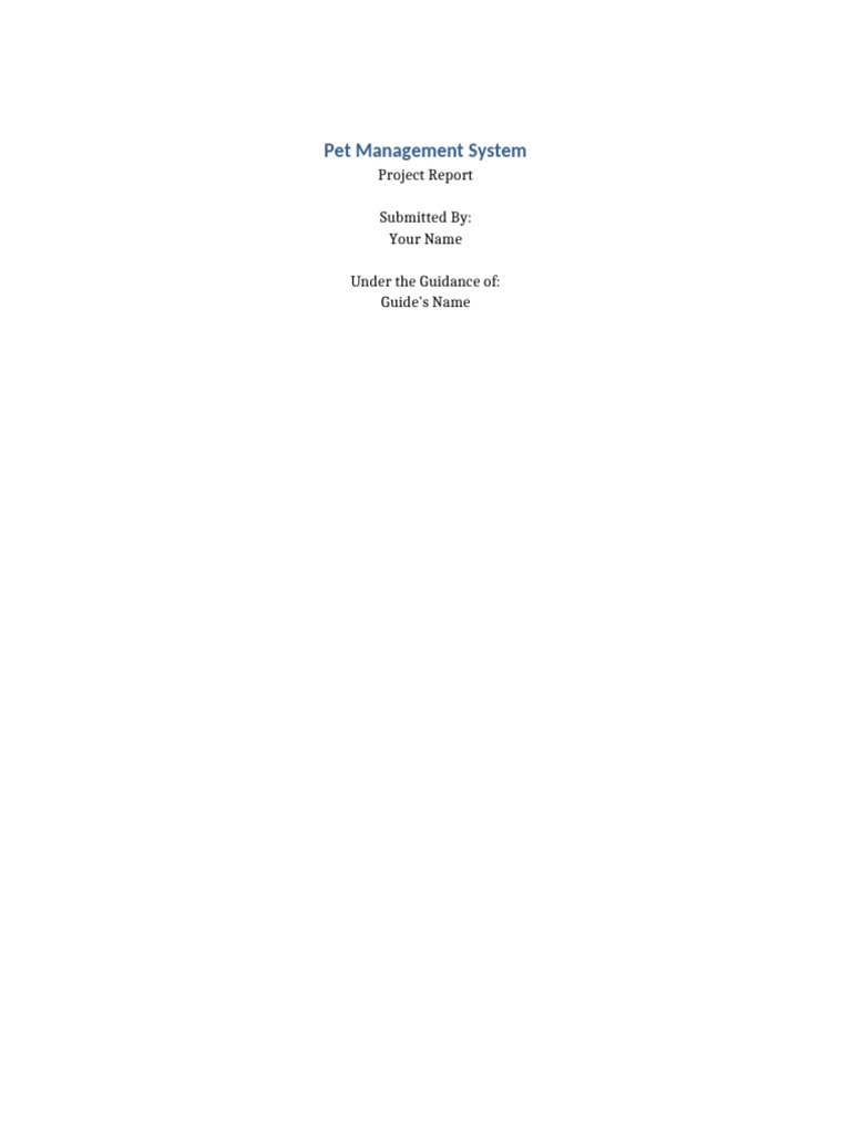 Pet Management System Overview | PDF | System | Use Case
