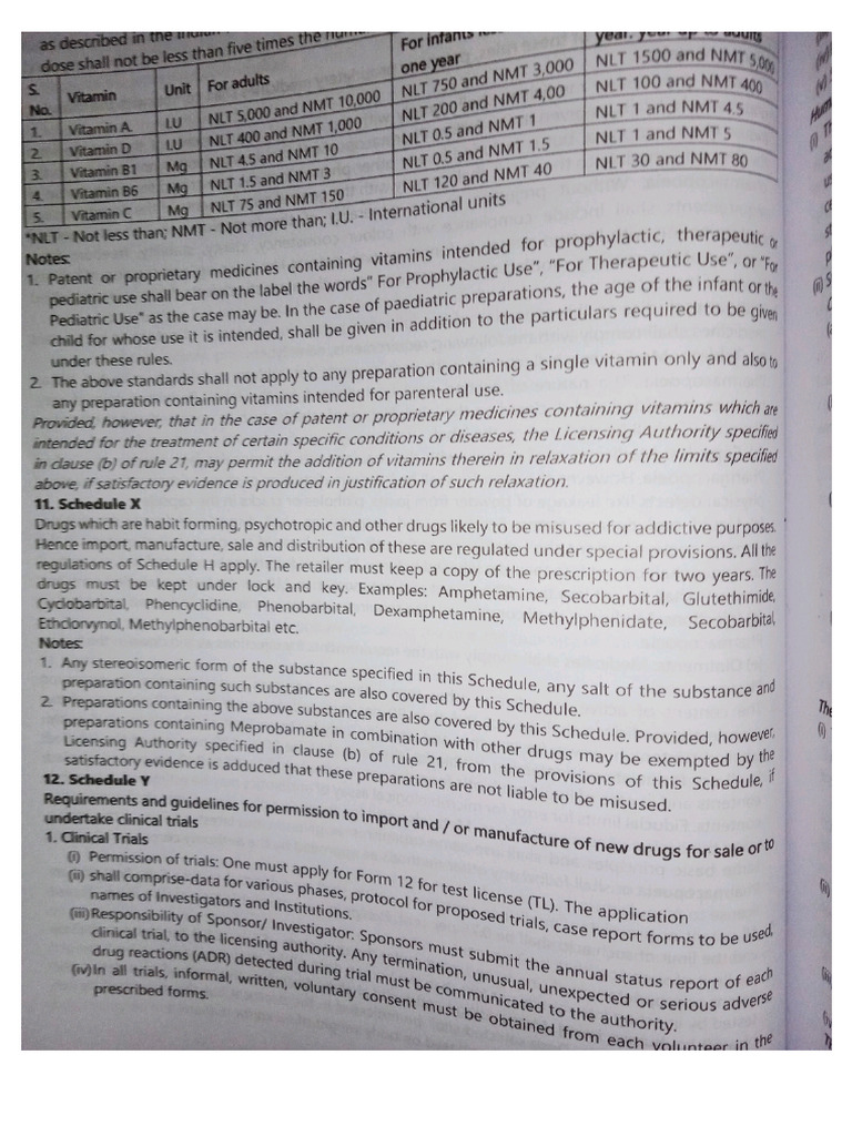 Schedule X and Y | PDF