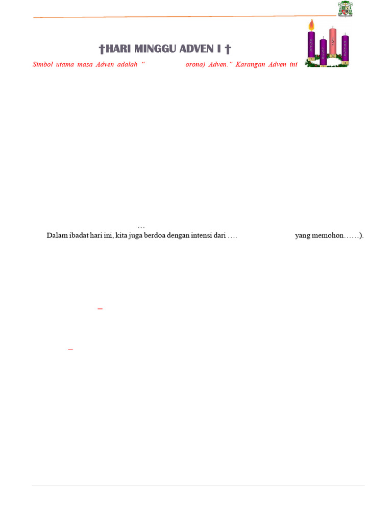 Ibadat Sabda. HM. Adven I | PDF