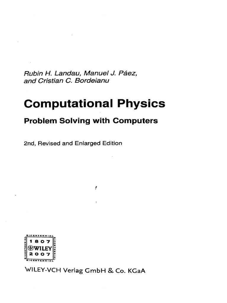 Computational Physics Problem Solving With Compute | PDF | Partial ...