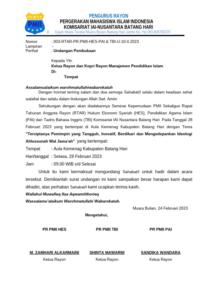 Tamu Undangan Rtar Besar Ii | PDF