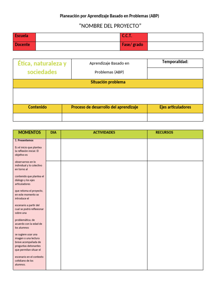 Planeación Educativa: ABP y Proyectos | PDF | Evaluación | Aprendizaje