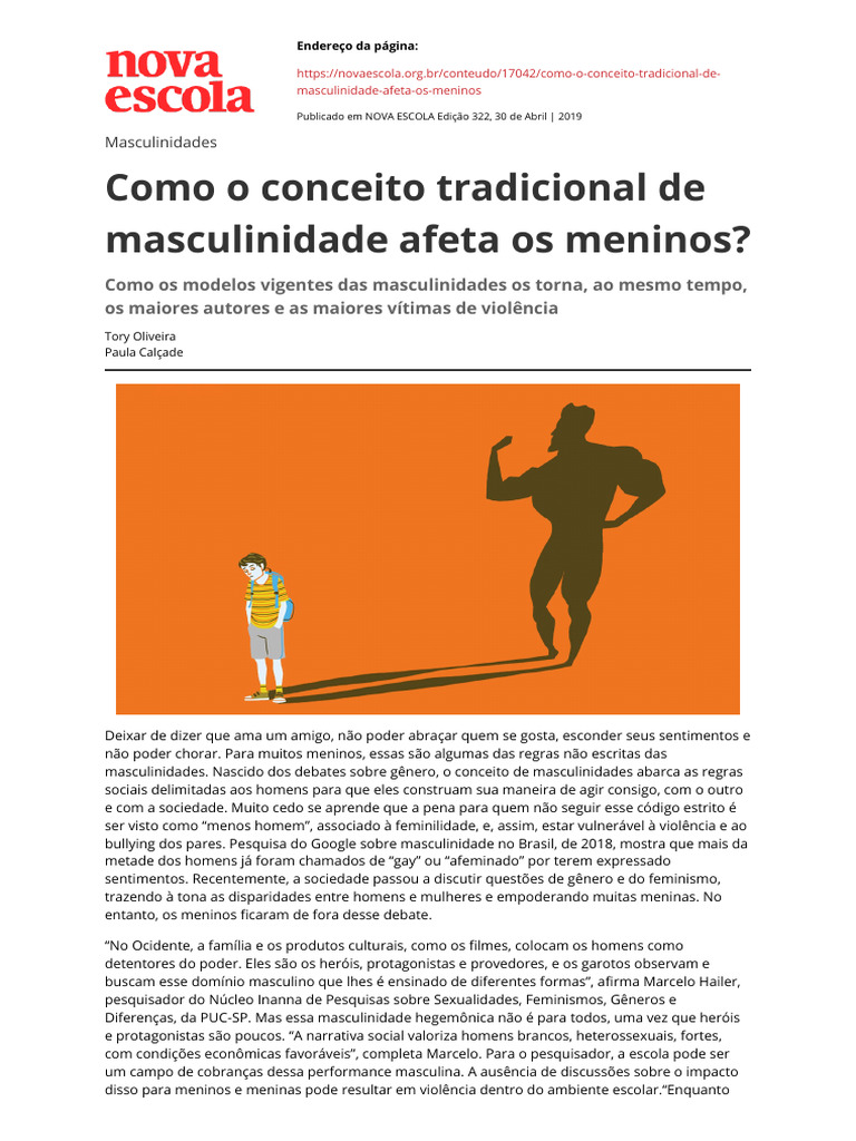 Impactos da Masculinidade nos Meninos | PDF | Masculinidade | Gênero