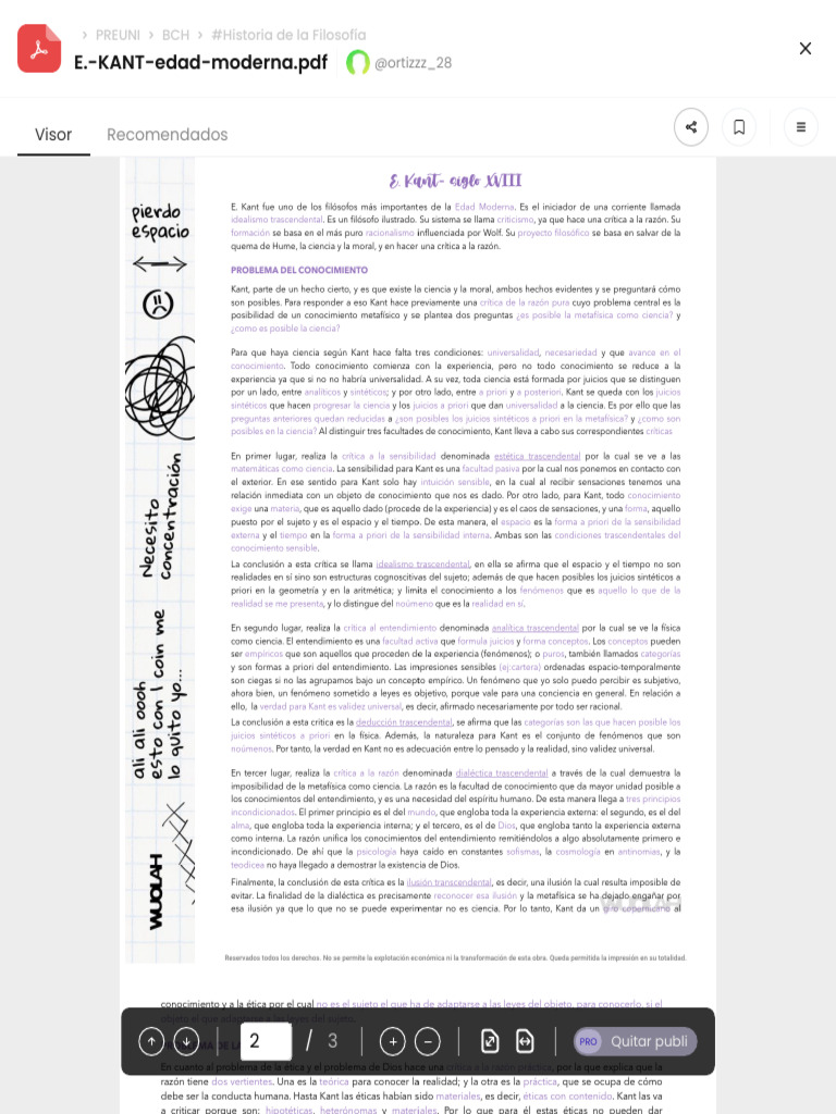 Crítica de la razón en Kant | PDF | Immanuel Kant | A priori y a posteriori