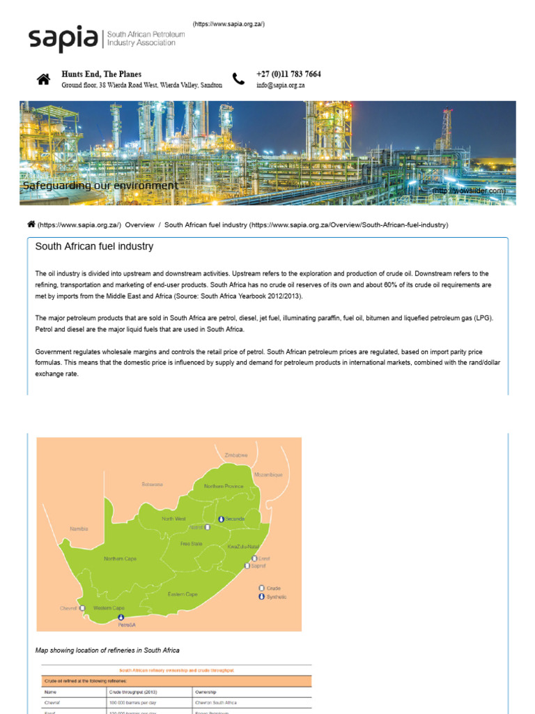 SAPIA - South African Petroleum Industry Association | PDF | Petroleum ...