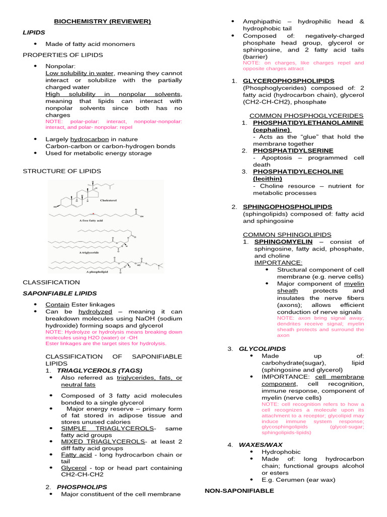 Lipids: Structure, Types, and Functions | PDF | Cholesterol | Mutation
