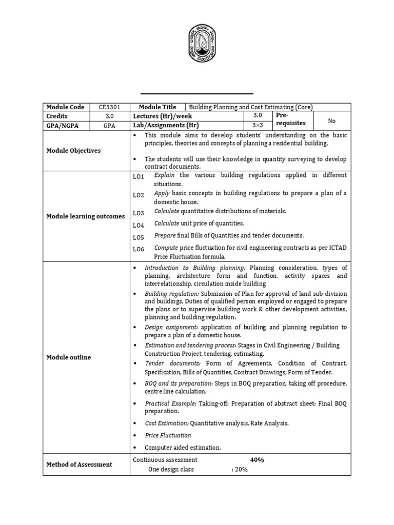 Course Outline - Obe - 3301-2018-1 | PDF | Engineering | Learning