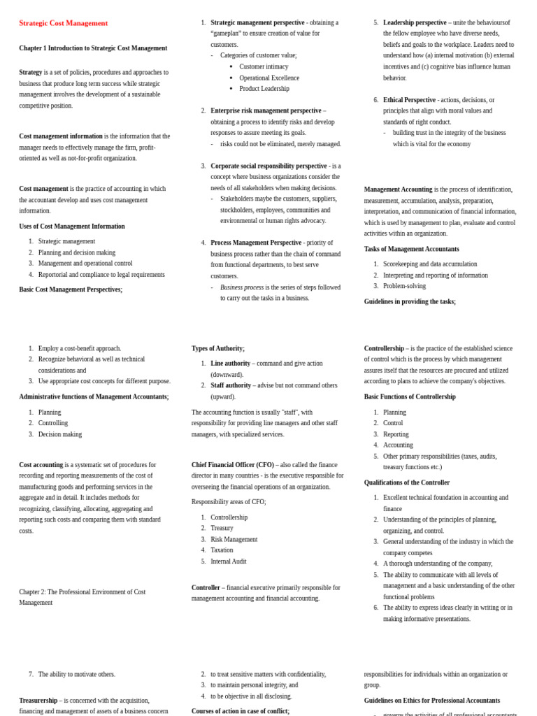 Strategic Cost Management Overview | PDF | Management Accounting ...