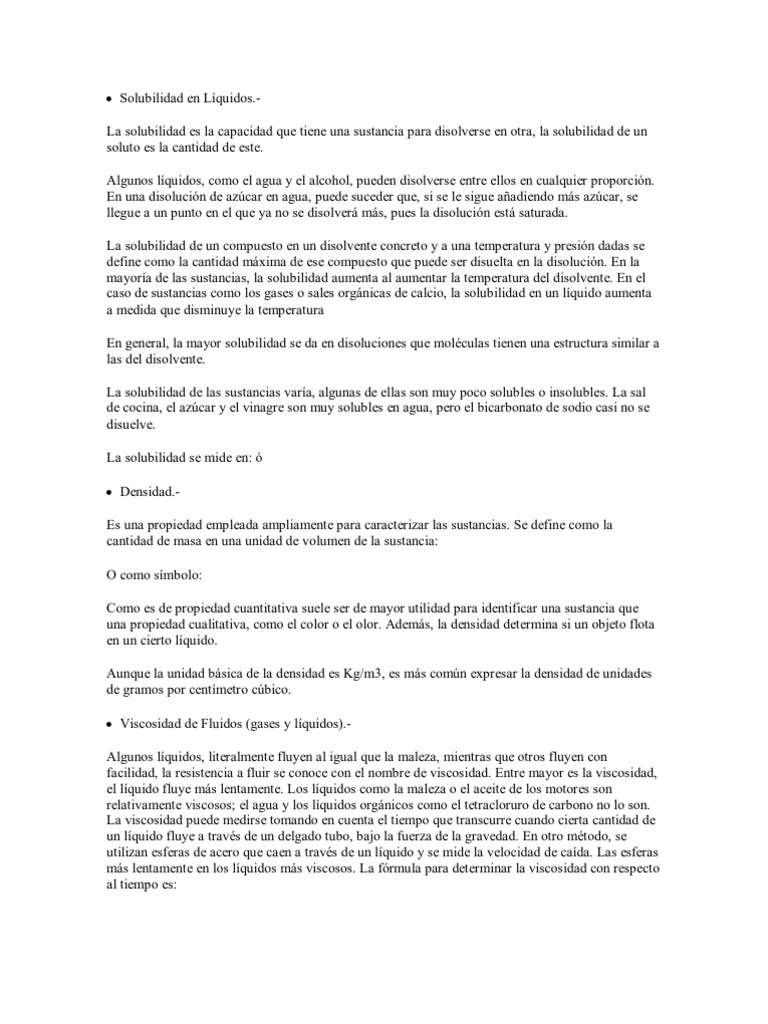 Solubilidad en Líquidos