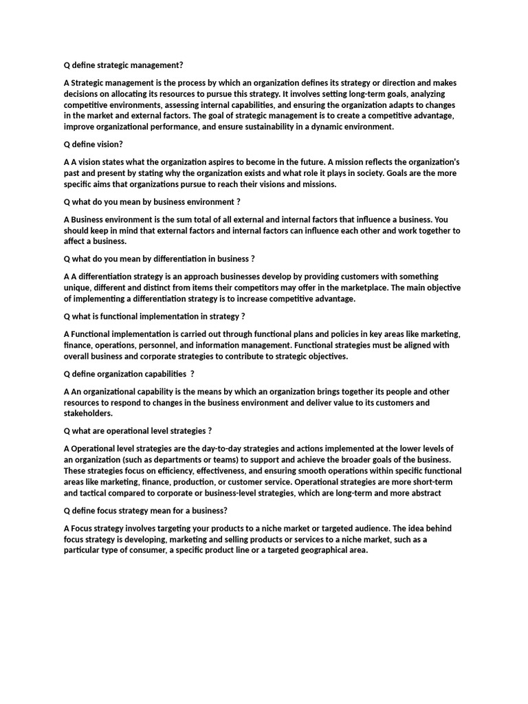 SM | PDF | Strategic Management | Competitive Advantage