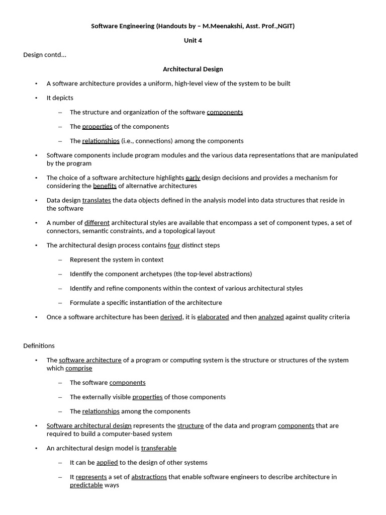SE unit - 4 | PDF | Class (Computer Programming) | System