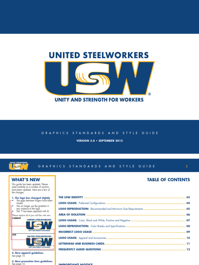 USW Graphics Standards Guide 3.0 | PDF | Color | Logos