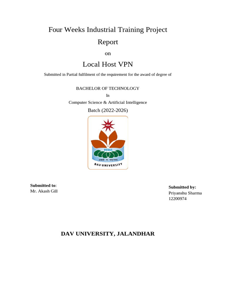 Local Host VPN Training Project Report | PDF