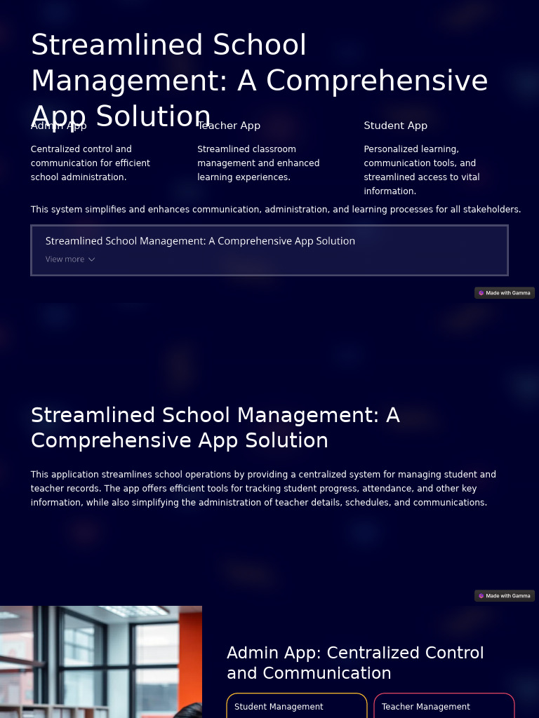 Comprehensive School Management App | PDF | Teachers | Privacy