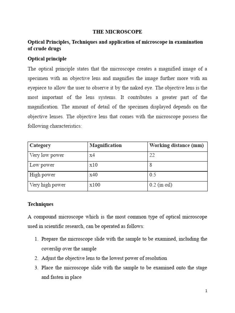 Microscopy and Official Monographs-1 | PDF