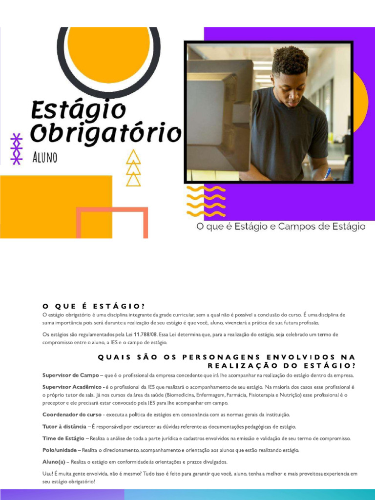 aula 01 - o que é estagio e campos de estagio | PDF