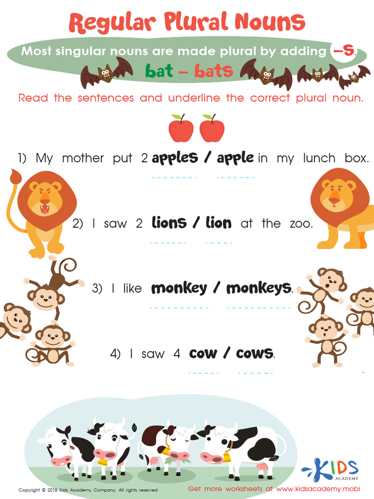 Grade 2 Regular Plural Nouns Worksheet Pdf