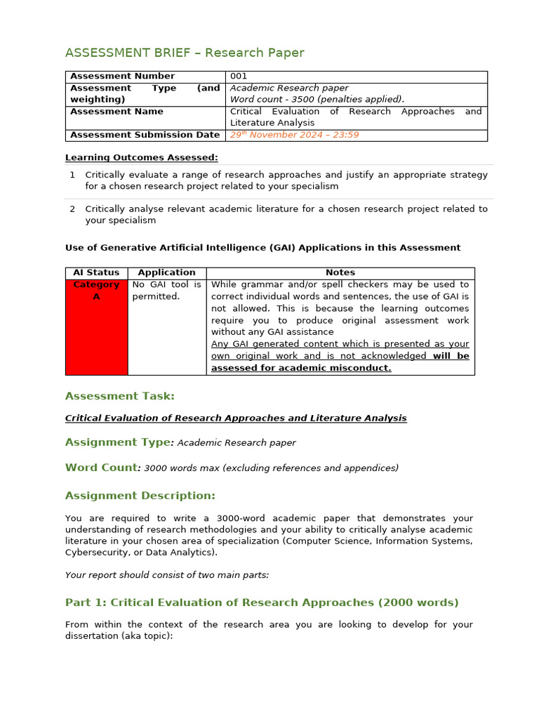 Assessments 001 and 002 | PDF | Methodology | Analysis