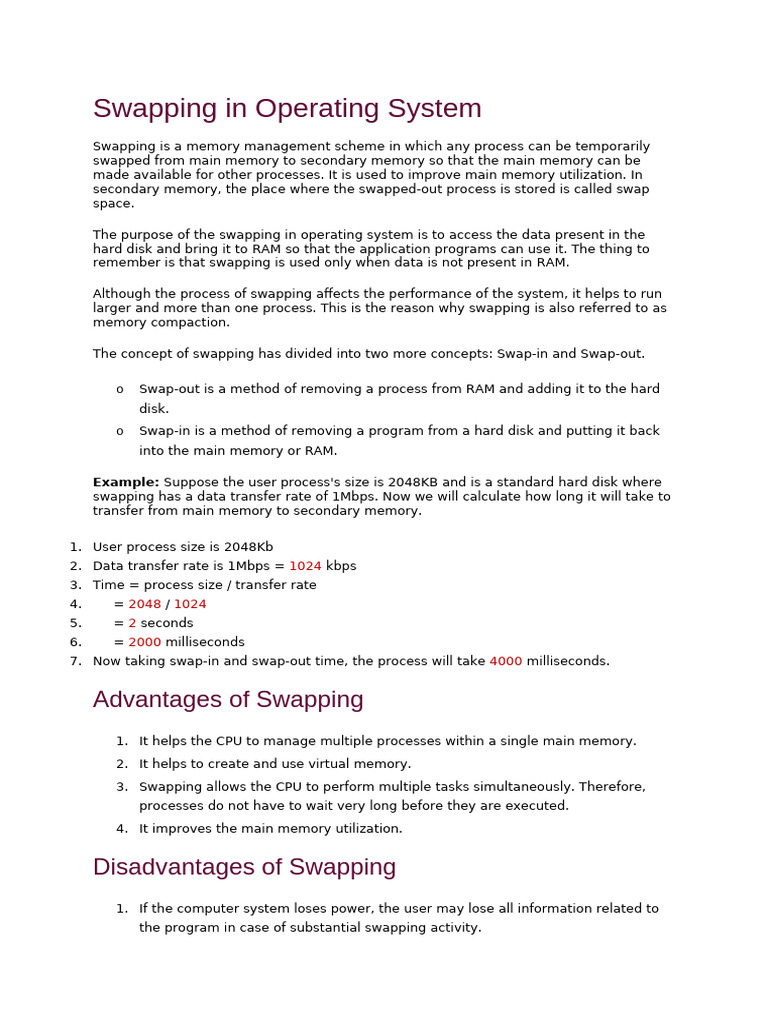 L-2.1.3 Swapping, Fragmentation - Compaction | PDF | Process (Computing ...