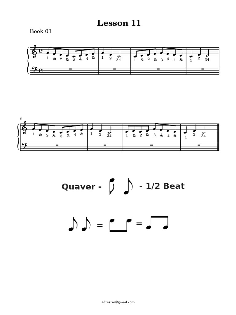 Lesson 11: Quaver and Rhythm Basics | PDF