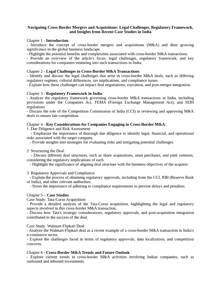 Navigating Cross-Border Mergers and Acquisitions | PDF | Mergers And ...
