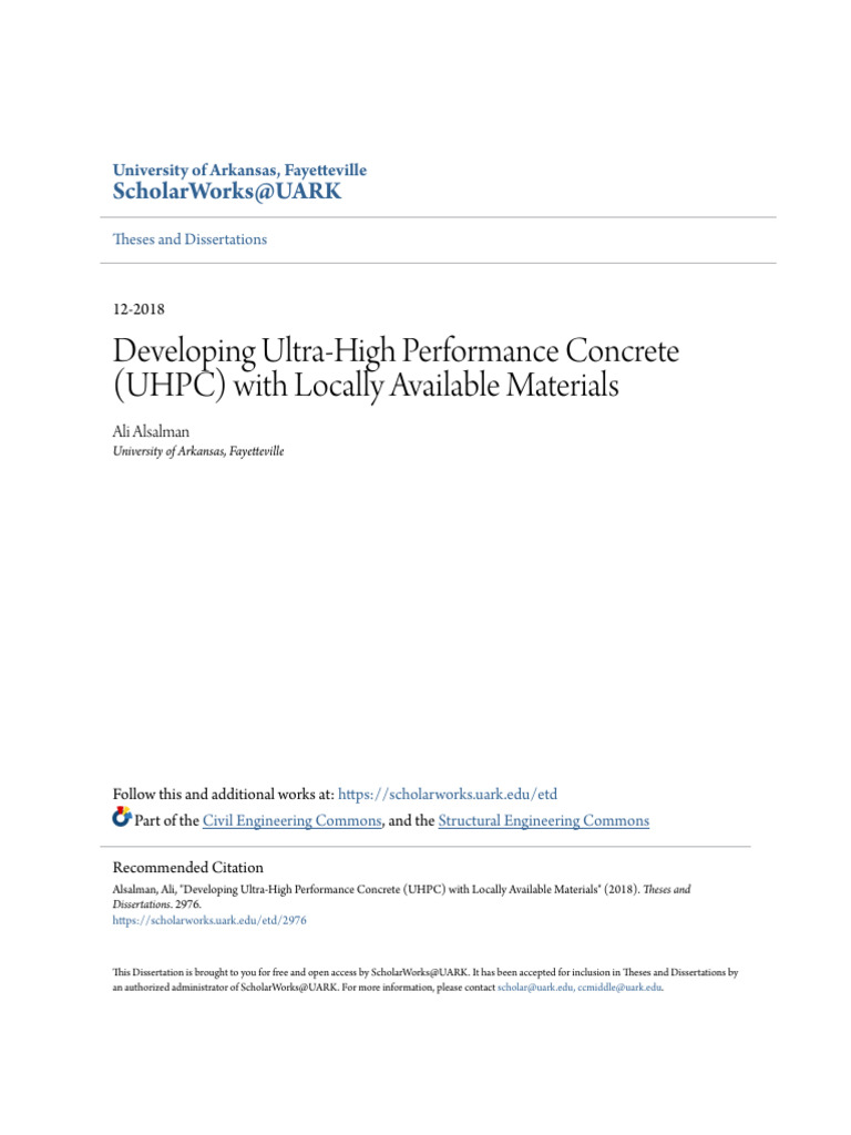 Developing Ultra-High Performance Concrete (UHPC) With Locally Av | PDF ...