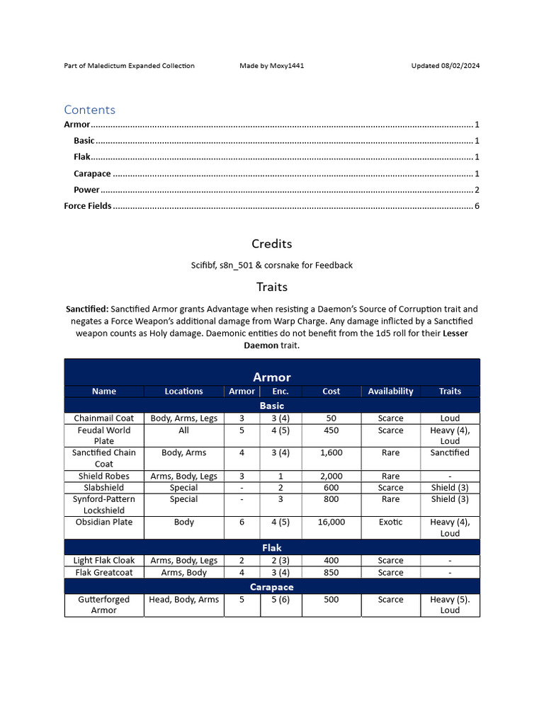 Armor Types in Imperium 1.2 | PDF | Armour